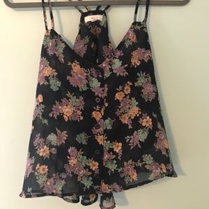 Sheer Floral Tank Top Size S
